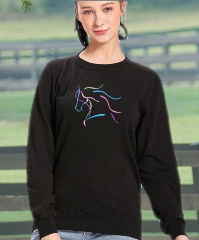 Dream Horse Multi-Colored Embroidered Unisex Tee  & Sweatshirt #A98SS
