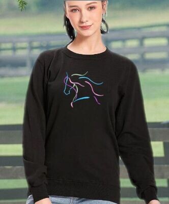Dream Horse Multi-Colored Embroidered Unisex Tee & Sweatshirt #A98SS