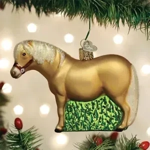 Old World Hand Blown Shetland Pony Ornament #953ST