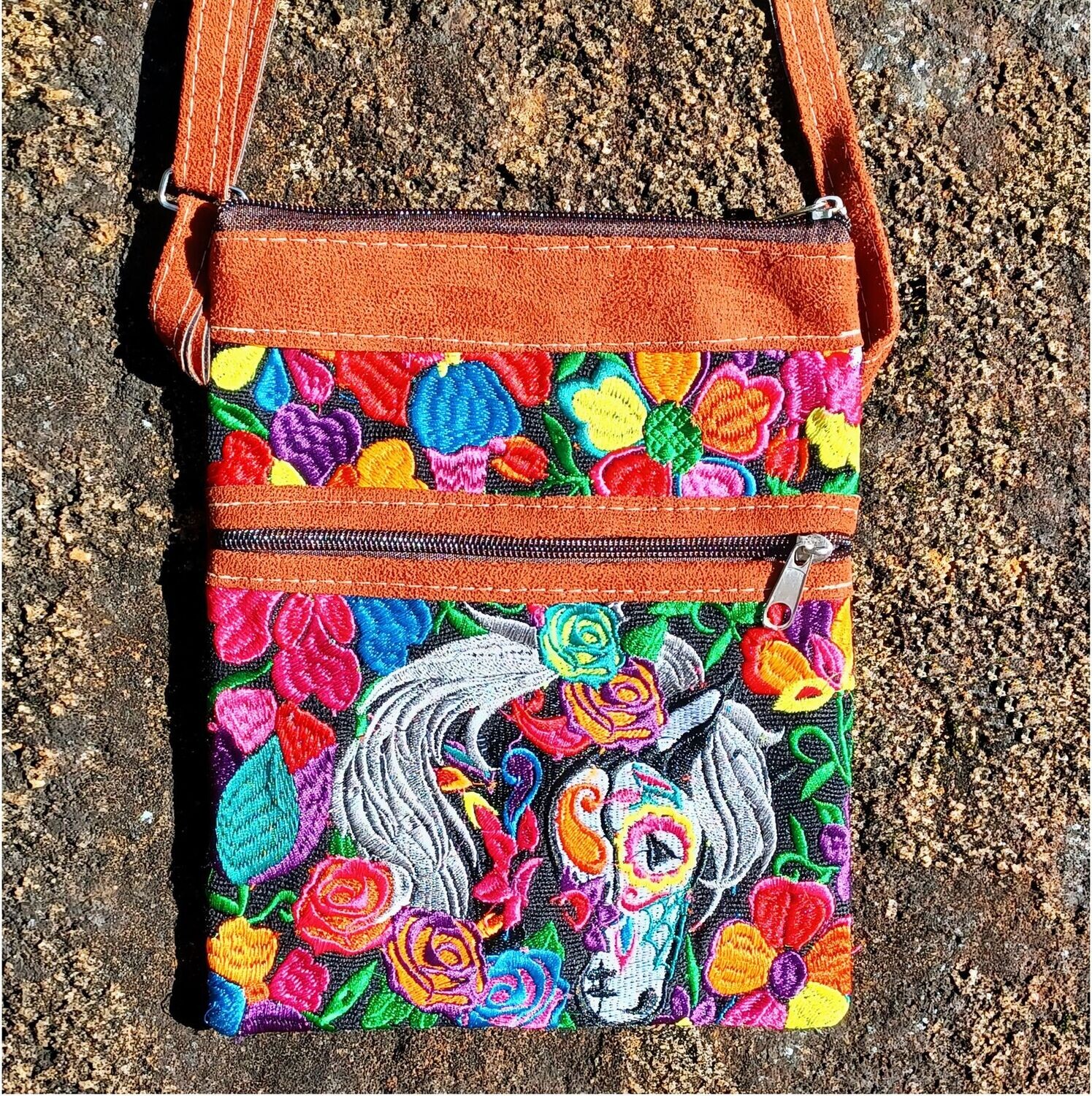 Embroidered Floral Pueblo Pony Cross body  #PF22