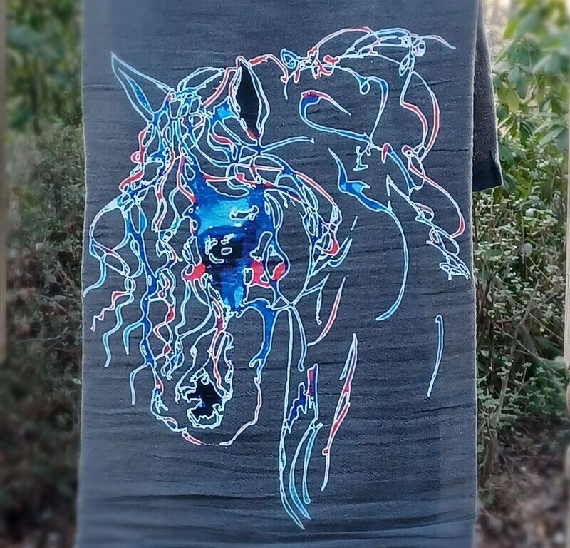 Brioso Horse Art Smoke Grey Flour Sack Towel #528W
