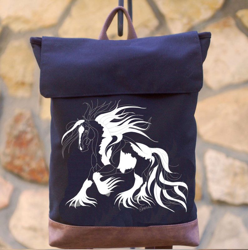 Gypsy Vanner Horse 16" Pigment Dyed  Backpack #A71BK