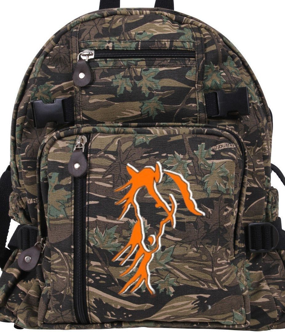 Destina Art Smoky Camo Explorer  15" Burly Canvas Backpack #A47CK