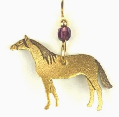 Standing Horse Grape Glass Bead Hook earrings USA made #535GP
