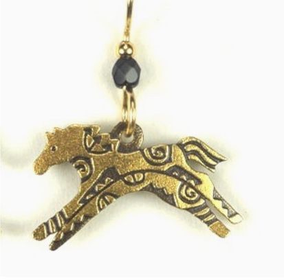 Yuma Pony Black Glass Bead Hook earrings USA made #535BP