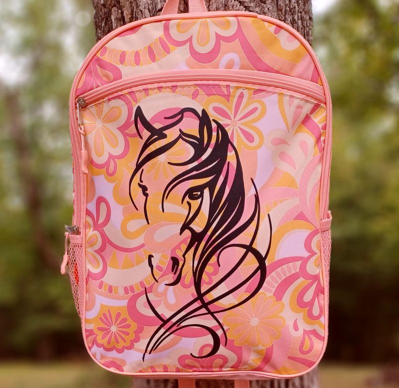 Belleza Horse Art  Flower Power 16" Backpack   #AT92LA