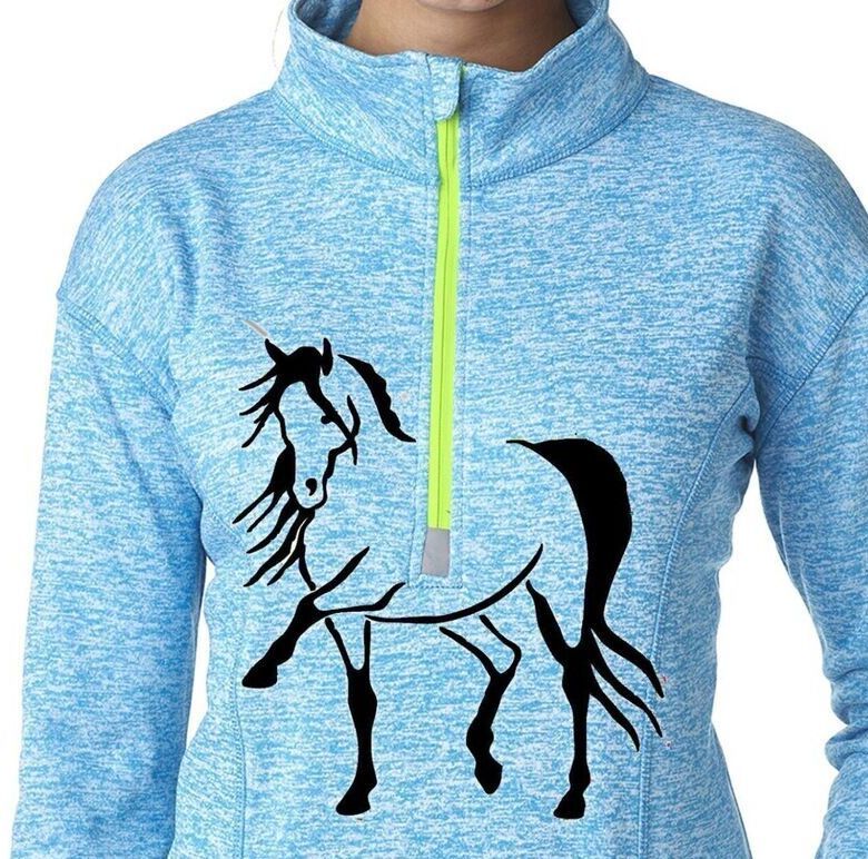 Destina Horse Art Ladies Comfort Spun Poly Fleece 1/4 ZIP #AM07Q