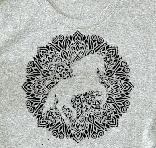 Black Mandala Rearing Horse  Art Collection #A972D