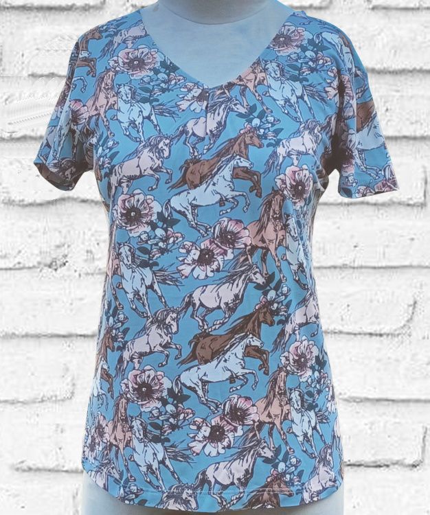 Horses & Flowers Ladies Shirt #A2F5T