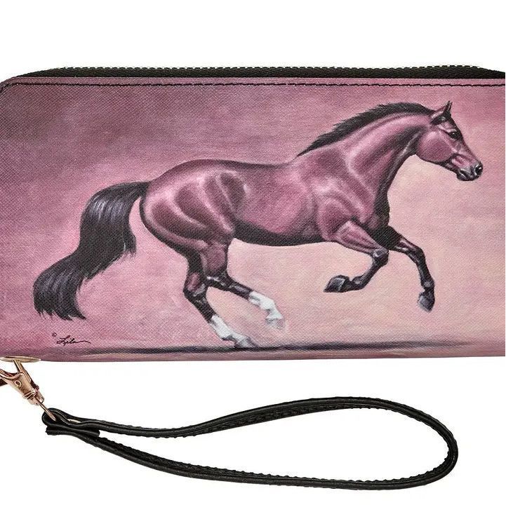 Bay Cantering  Horse Art Wallet #D198