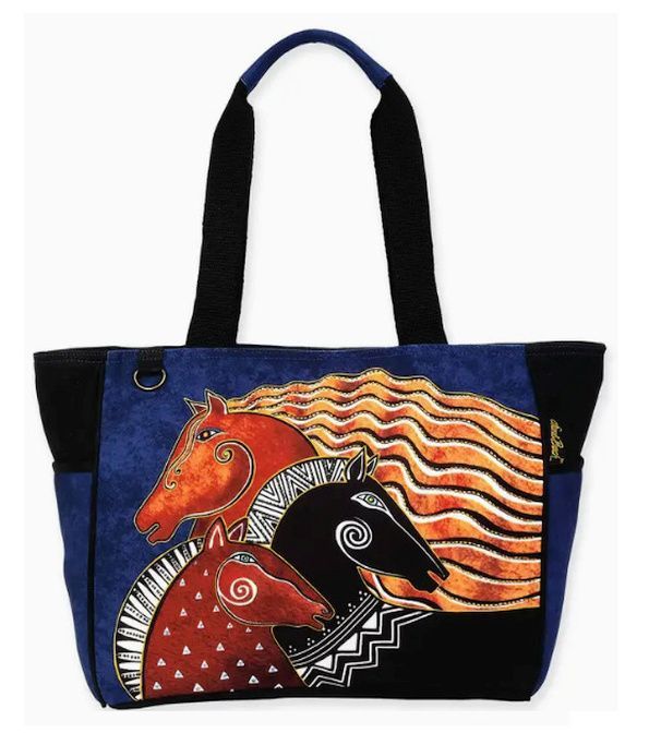 Midnight Mares 20" Shoulder Tote  by Laurel Burch #145ST