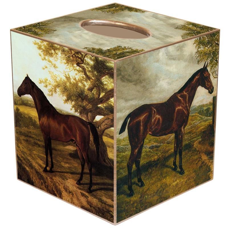 Standing  Vintage Horse Paper Mache Tissue Box  Cover- USA made  #426TK