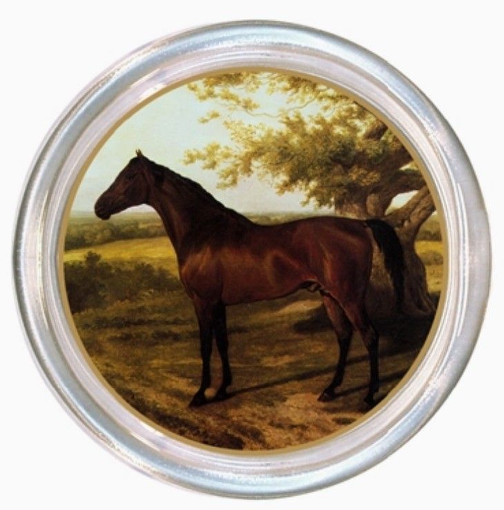 Classic VIntage Standing Horse Coaster 5" Glass #422GC