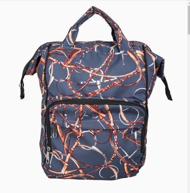 Bridles & Snaffle Bits 17"  Backpack/Laptop Case- Navy #AW79