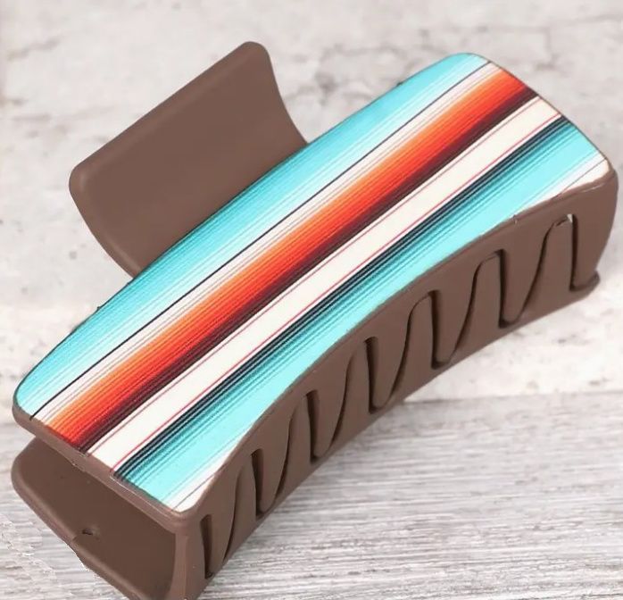 COLORFUL SERAPE PRINT WESTERN Hair Claw 3.25" # 840G