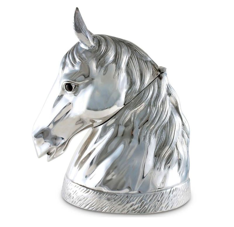 Elegant Horse Head  Polished Aluminum Ice Bucket/Wine Cooler by Arthur Court #PP43