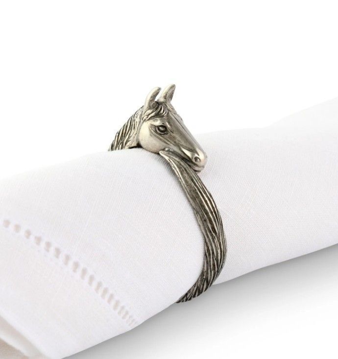 Vagabond House Horse Head  Pewter Napkin RIng  #PP24 Vagabond House Horse Head  Pewter Napkin RIng  #PP24