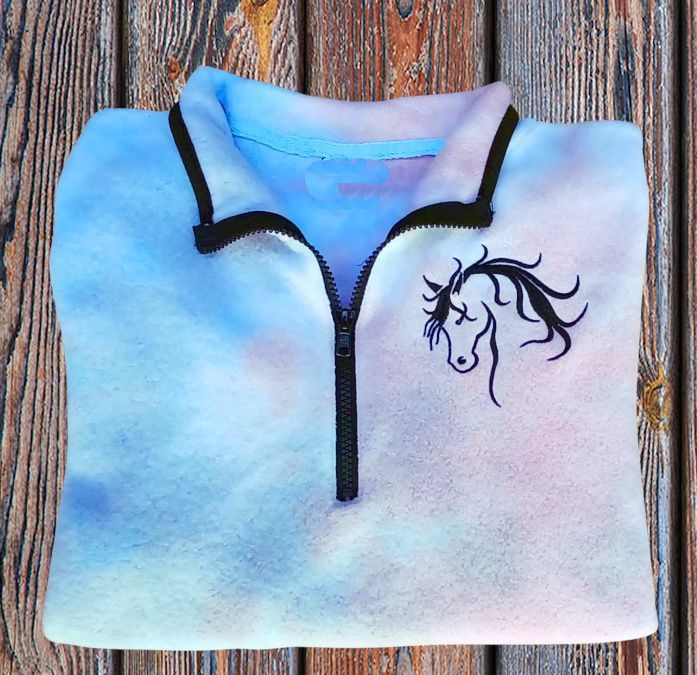 Valentino Horse Embroidered Ladies Polar  Fleece 1/4 ZIP  Pullover #AM07Q Valentino Horse Embroidered Ladies Polar  Fleece 1/4 ZIP  Pullover #AM07Q