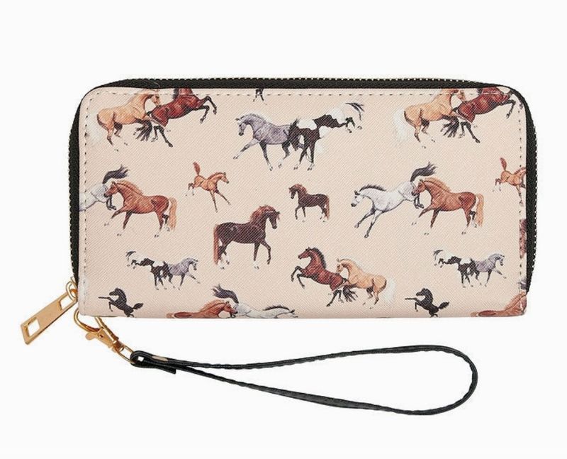 Happy Herd Horse Art Wallet #D191K Happy Herd Horse Art Wallet #D191K
