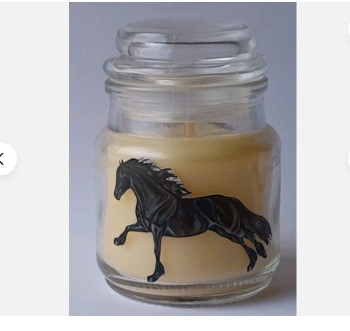 Friesian Horse Accent Vanilla Scented Glass Jar Candle (3 oz.) #ACR2 Friesian Horse Accent Vanilla Scented Glass Jar Candle (3 oz.) #ACR2