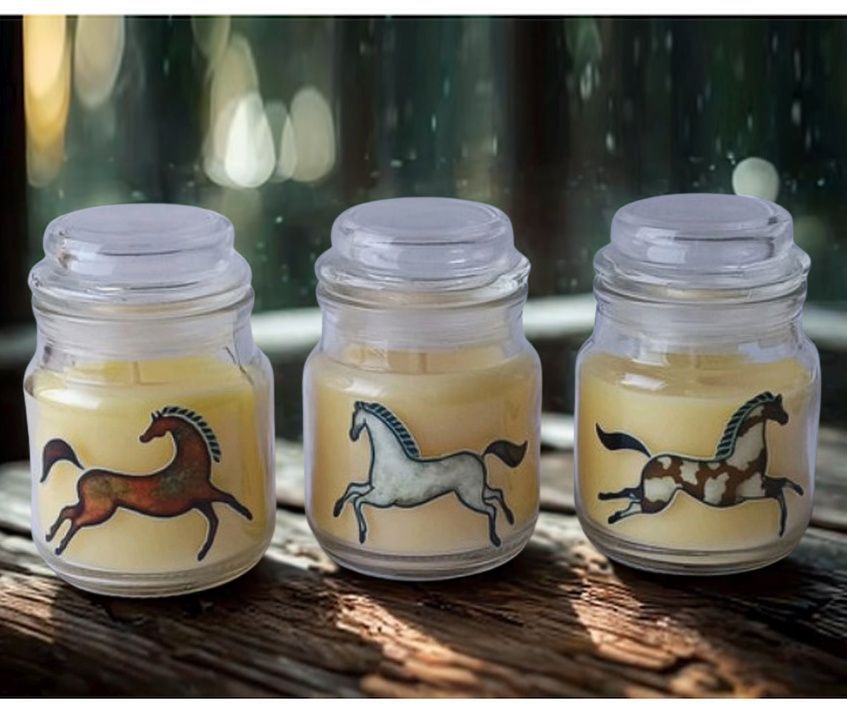 Southwest Ponies Vanilla Scented Glass Jar Candle (3 oz.) #ACR7 Southwest Ponies Vanilla Scented Glass Jar Candle (3 oz.) #ACR7