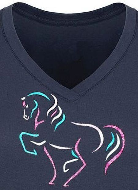 Glitter Maestro Ladies Sheer V-Neck Tee #A30PM Glitter Maestro Ladies Sheer V-Neck Tee #A30PM
