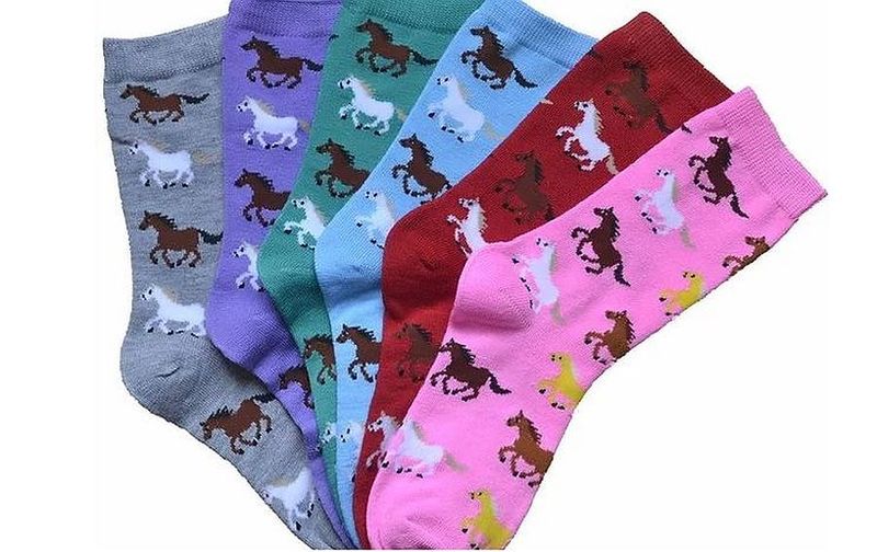 Prancing Ponies Ladies Crew Socks #AW17P Prancing Ponies Ladies Crew Socks #AW17P