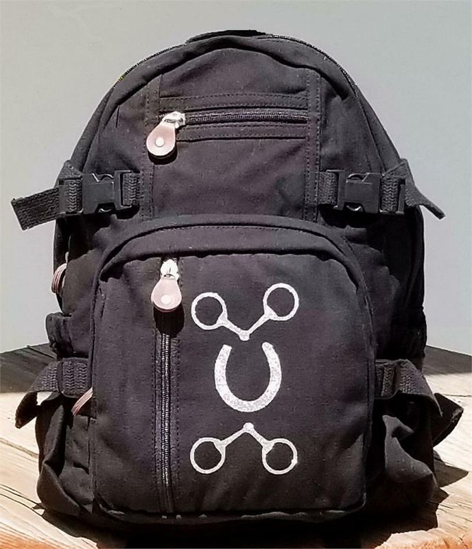Glitter Horseshoe & Snaffles Explorer 18 Glitter Horseshoe & Snaffles Explorer 18"&15" Burly Canvas Black Backpack #AK29