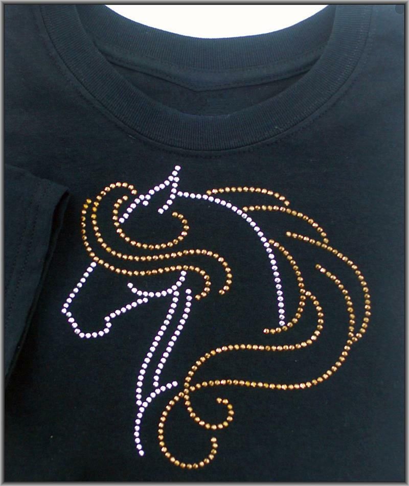 Sebastian Horse Art Rhinestudded Tee- Sweatshirt & Hoodie #A81SB Sebastian Horse Art Rhinestudded Tee- Sweatshirt & Hoodie #A81SB