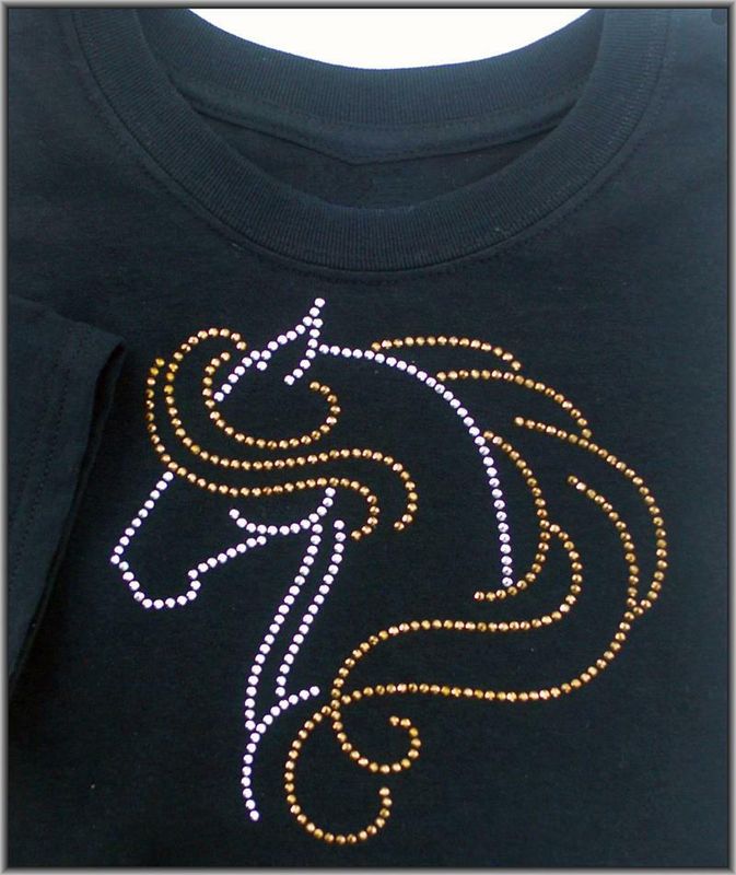 Sebastian Horse Art Rhinestudded Tee- Sweatshirt & Hoodie #A81SB Sebastian Horse Art Rhinestudded Tee- Sweatshirt & Hoodie #A81SB