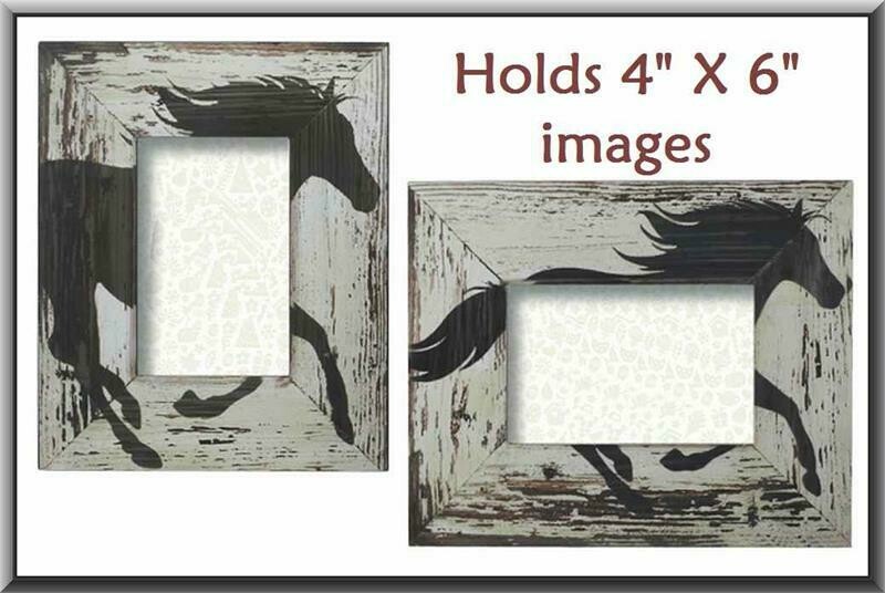 Vintage Horse Wooden 4x6 Table Top Photo Frame #T4445 Vintage Horse Wooden 4x6 Table Top Photo Frame #T4445