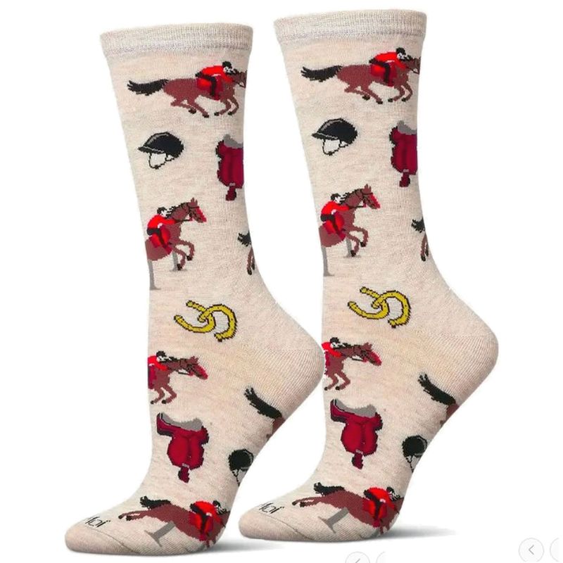 Equestrian Jumper, saddles & more Bamboo Blend Crew Socks #4175JS Equestrian Jumper, saddles & more Bamboo Blend Crew Socks #4175JS