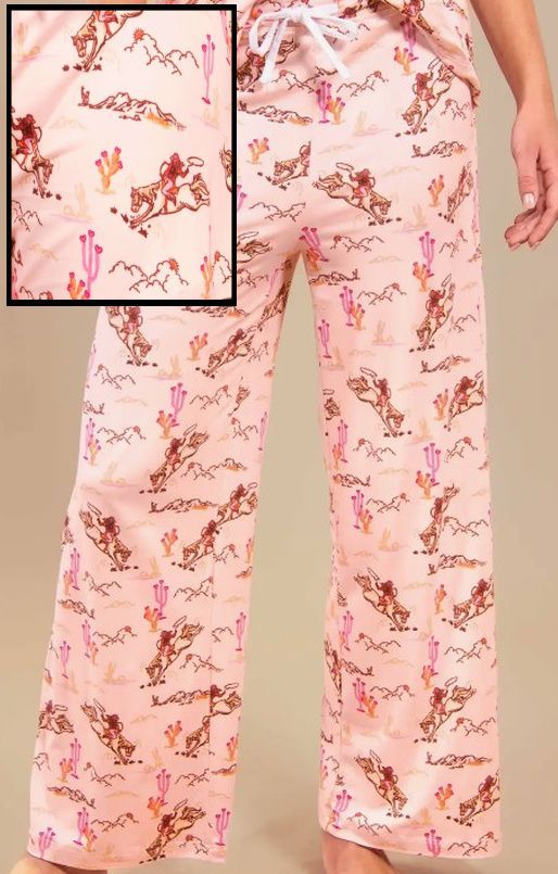VIntage Western Cowgirls Bucking Horse Ladies Lounge Pants #A2F5