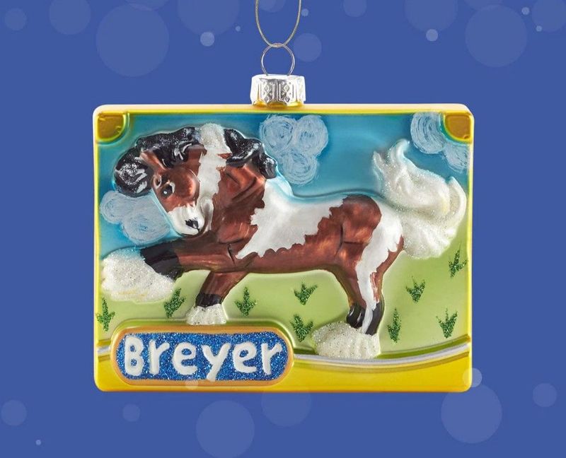 Hand Blown Glass Gypsy Vanner Breyer Box Ornament