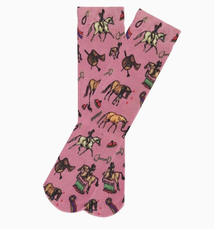 Kids Hunter Ponies Pink Socks #4149Y Kids Hunter Ponies Pink Socks #4149Y