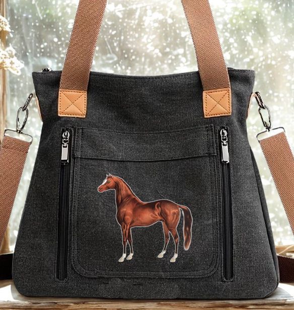 Classic Standing Horse VIntage Art 11.5 Classic Standing Horse VIntage Art 11.5" Canvas Tote Bag #AC31