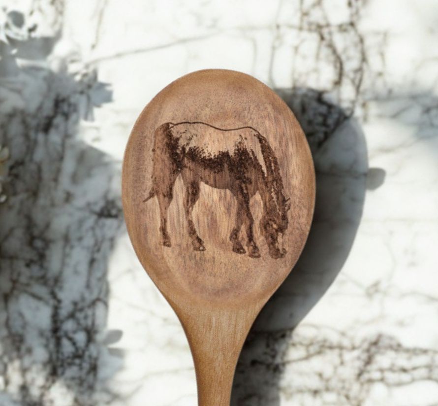 Grazing Horse Acacia Wood Cooking Spoon ST10 Grazing Horse Acacia Wood Cooking Spoon ST10