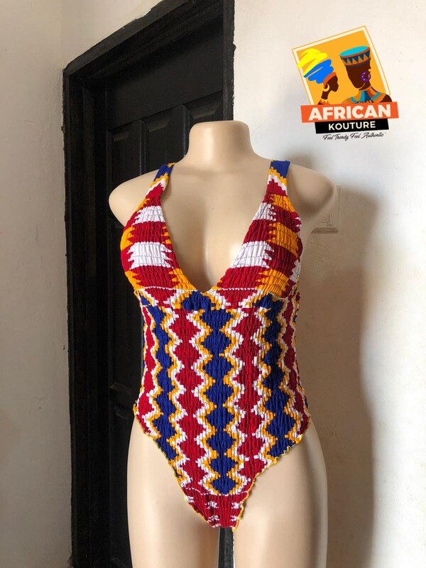 KENTE PRINT SWIMWEAR