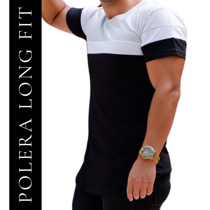 Polera Long Fit Tricolor