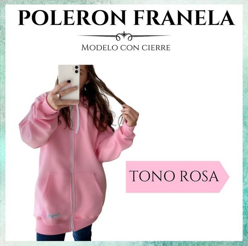 POLERON FRANELA CON CIERRE