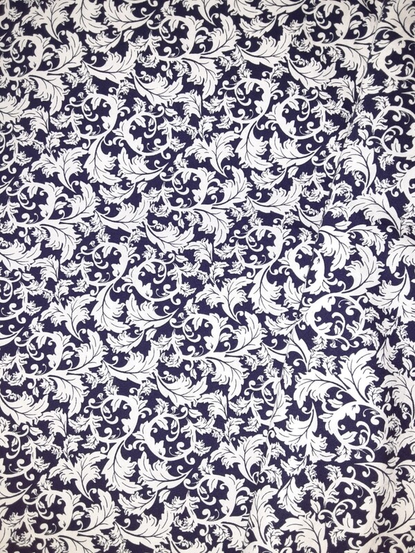 Damask on navy adult bucket hat