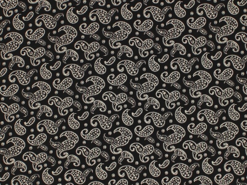 Vintage paisley on black (9x6 1/2" brim)