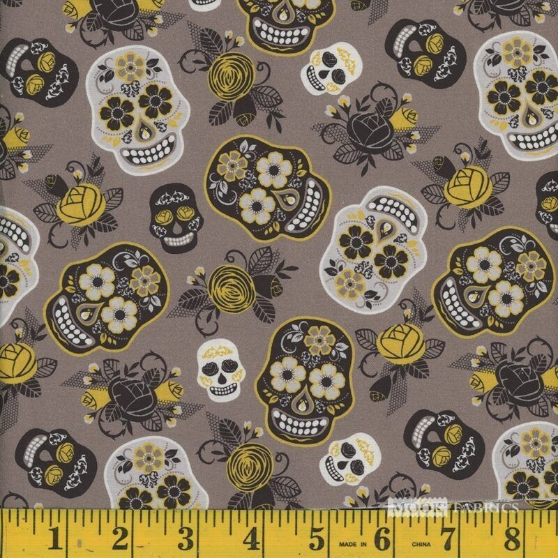 Sugar skulls on brown(9x 6 1/2&quot; brim)