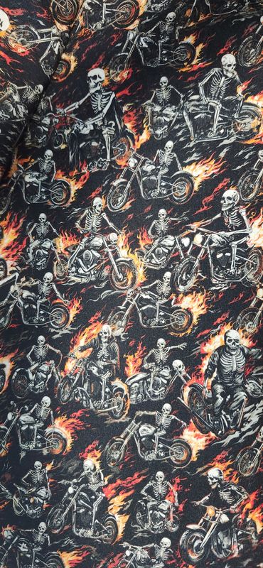 Skeleton fire rider(9x6 1/2" brim)