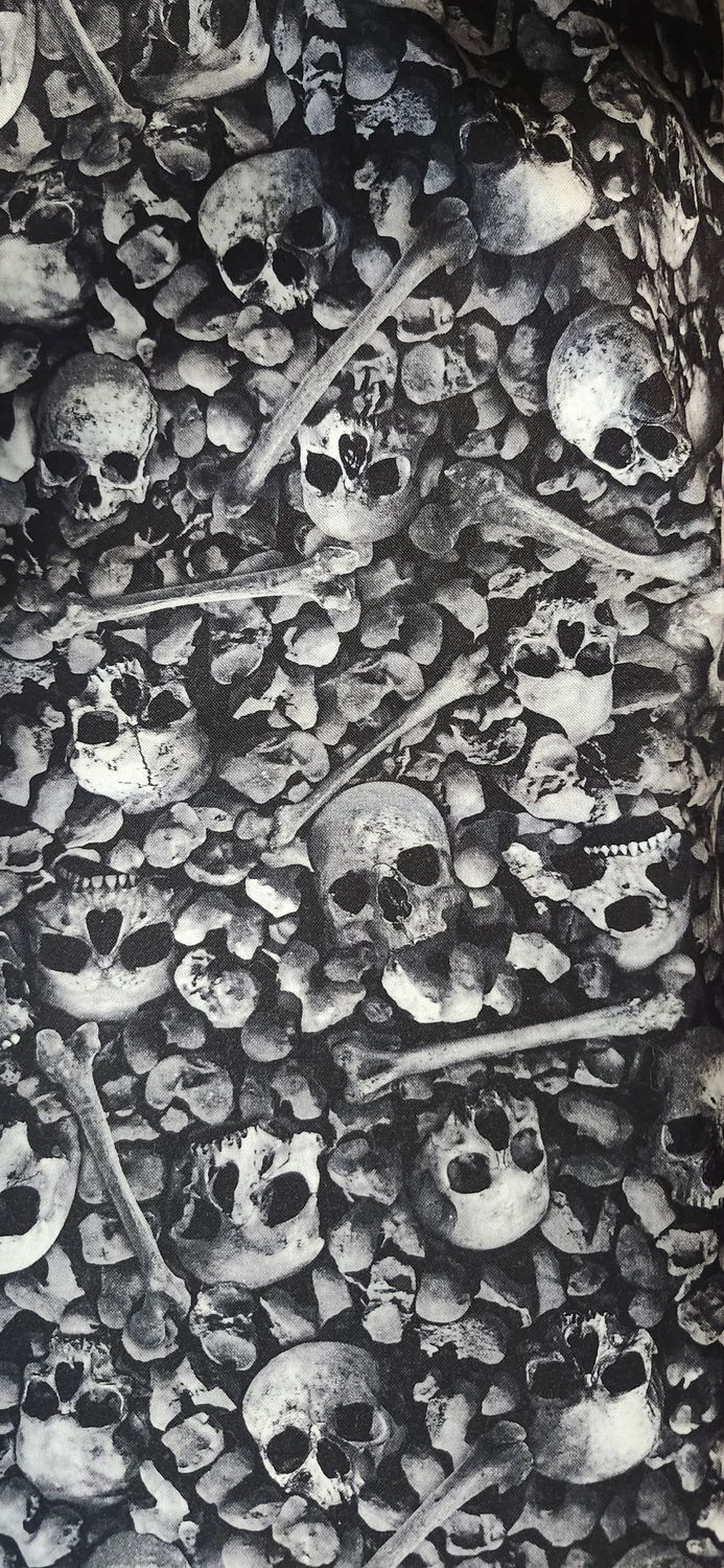 Skeleton bones graveyard (9x 6 1/2" brim)