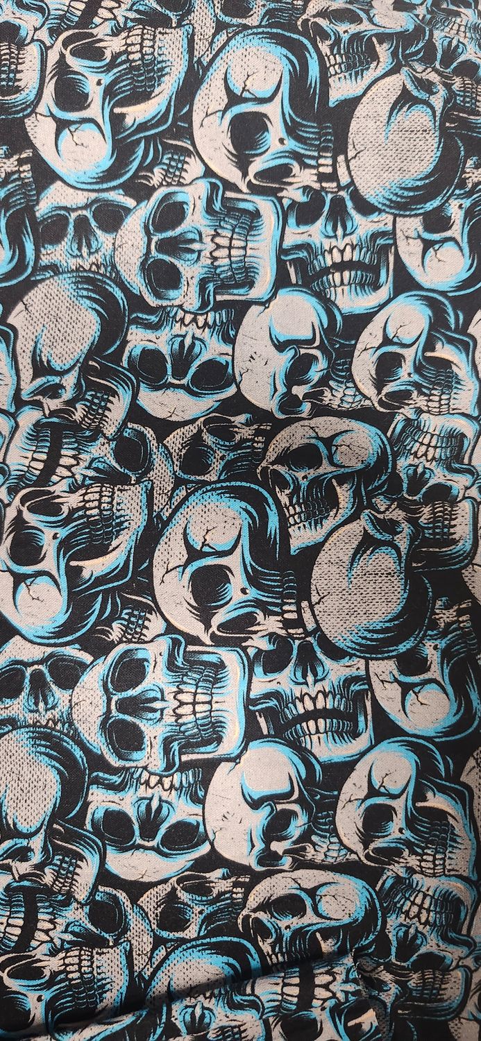 Skull pile in blue