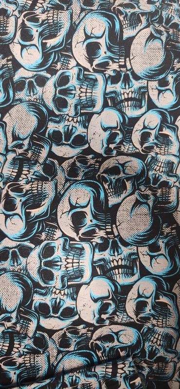 Skull pile in blue