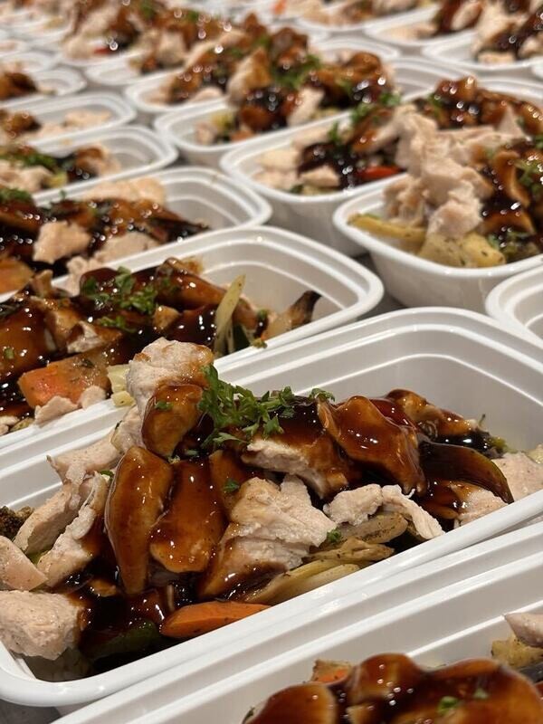 02. Sesame Teriyaki Chicken Bowl, Stir Fry Vegetables &amp; Rice