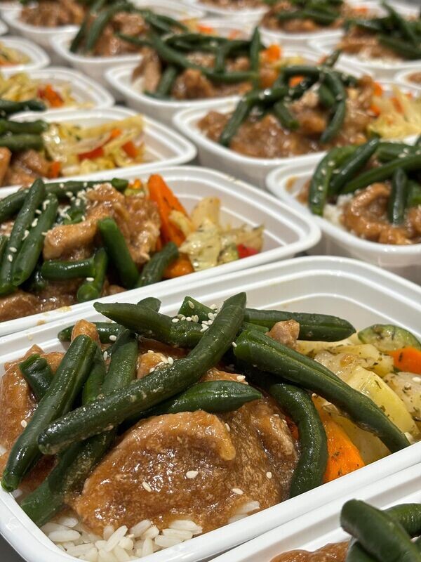 05. Sesame Pork Stir Fry Stir Fry Vegetables , Beans and Rice