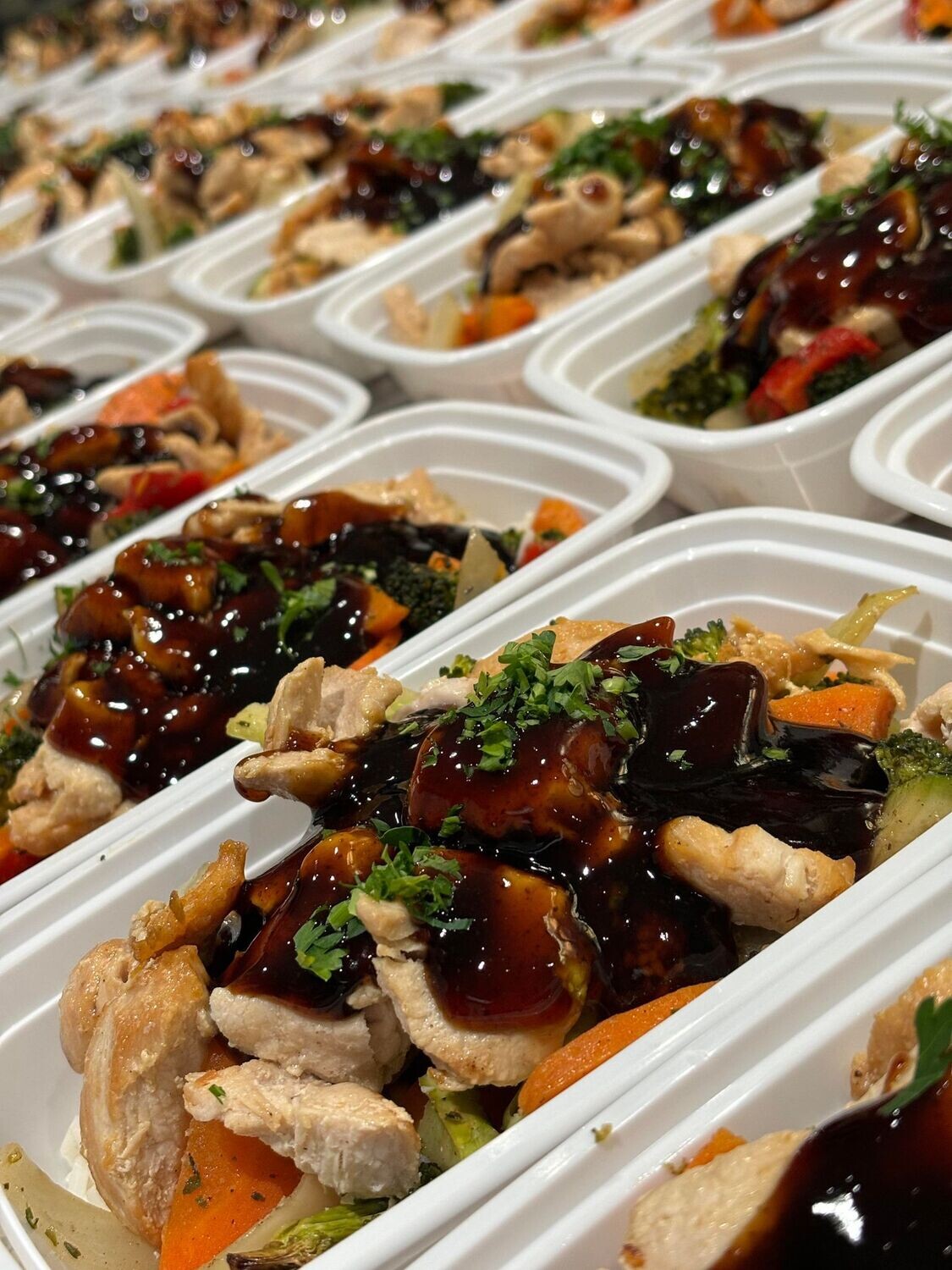 02. Honey Garlic Chicken Bowl, Stir Fry Vegetables &amp; Rice